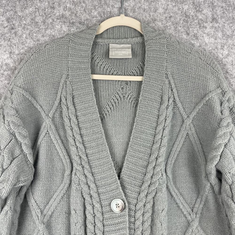Taylor Swift The Tortured Poets Department Cardigan Sweater Womens XS Small Gray - Picture 2 of 16